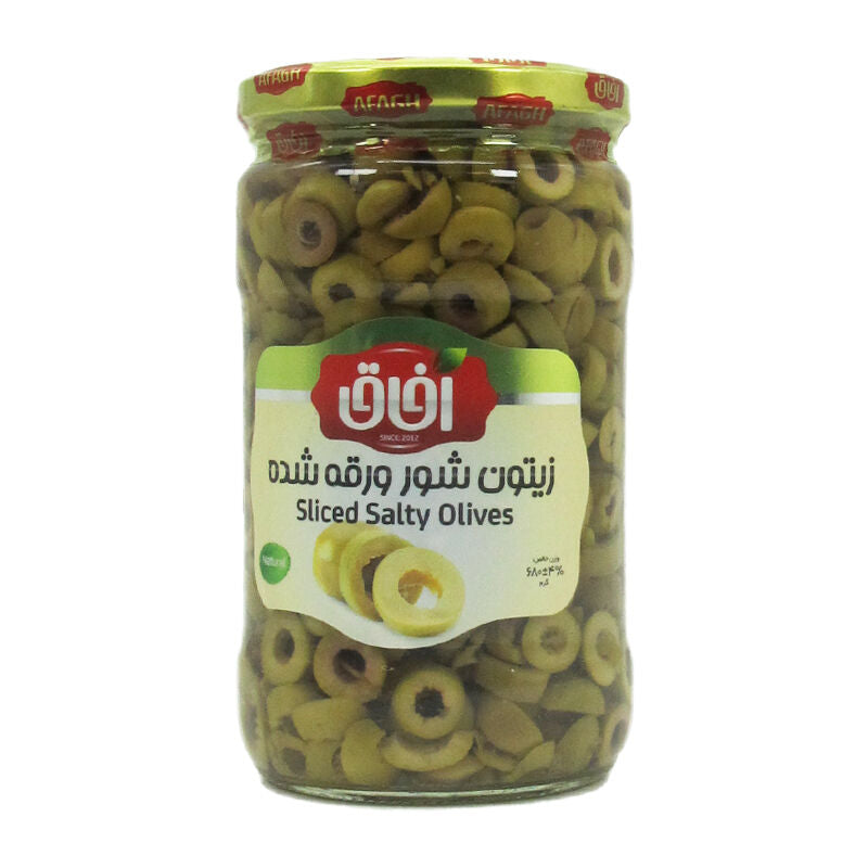 Afagh Sliced Salty Olives 680g